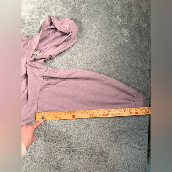 Madewell purple puff sleeve Hoodie medium - Picture 8 of 10